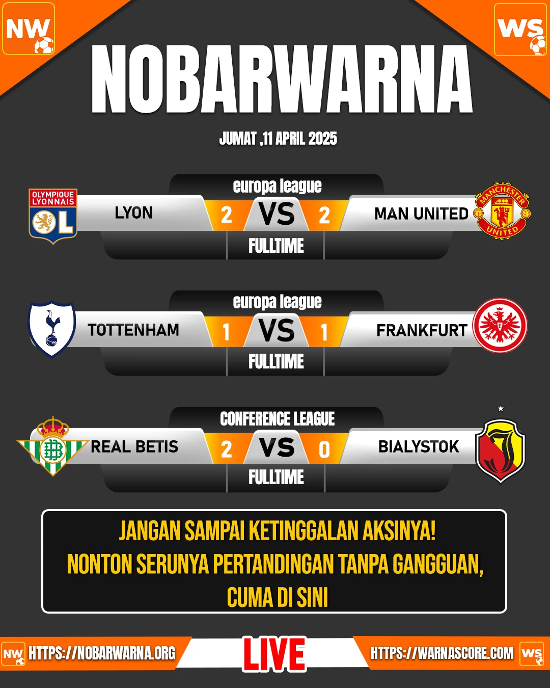 Hasil Pertandingan Europa & Conference League